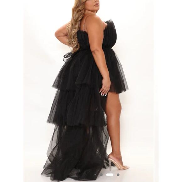 NWT Fashion Nova Exclusive After Party Tulle Maxi Dress Black Whimsigoth Size 1X - Picture 2 of 7